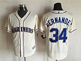 Seattle Mariners #34 Felix Hernandez Cream New Cool Base Stitched Baseball Jersey,baseball caps,new era cap wholesale,wholesale hats